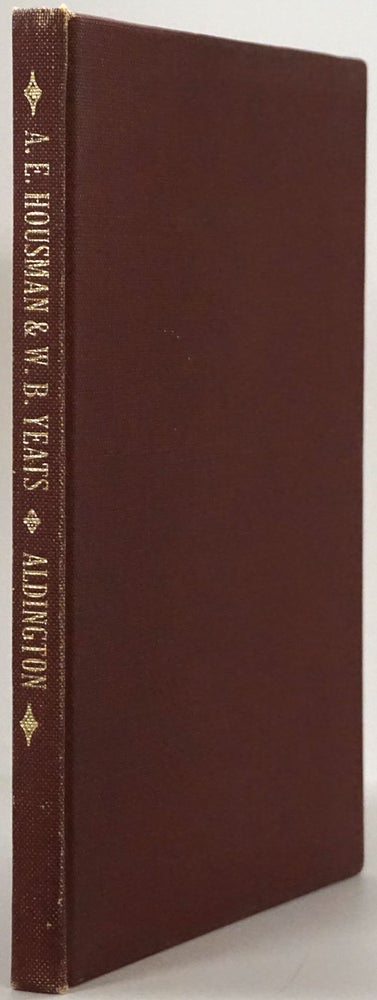 [Item #78366] A. E. Housman & W. B. Yeats Two Lectures. Richard Aldington.