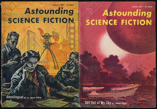 [Item #79026] Astounding Science Fiction: January and February, 1957 (Two Complete Issues). John Campbell, James Blish, Poul Anderson, Eric Frank Russell, H. Beam Piper.
