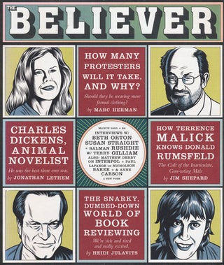 Item #79356] The Believer Vol. 1, No.1 March 2003. Salman Rushdie, Jonathan Lethem