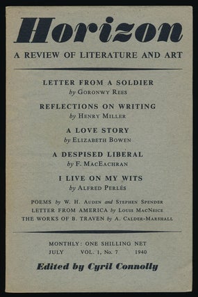 Item #79363] Horizon, Vol. 1, No. 7, July 1940 A Review of Literature and Art. W. H. Auden, Louis...