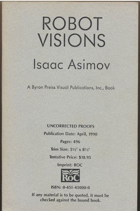 Item #82352] Robot Visions. Isaac Asimov