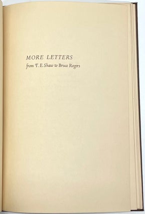 The Odyssey of Homer and Letters from T. E. Shaw to Bruce Rogers and More Letters from T. E. Shaw to Bruce Rogers